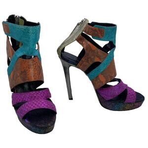 Tania Spinelli Italy Colorblock Stiletto Sandals 8